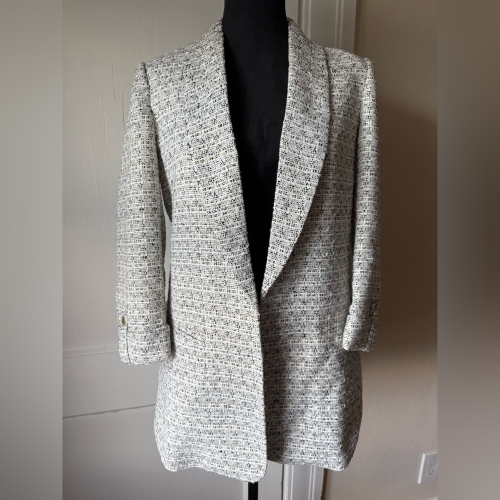 Anne Klein Black and White Tweed Jacket
